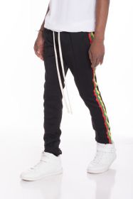 RASTA TAPED TRACK PANTS (Color: Black, size: S)
